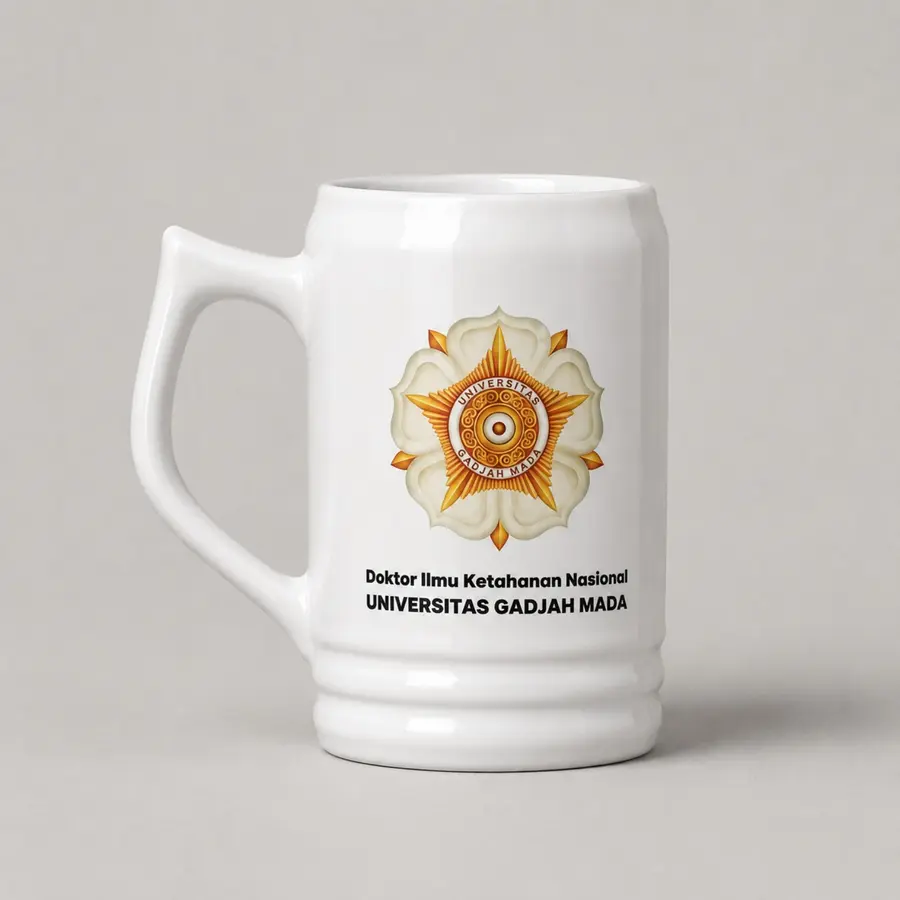 Mug Liberty custom dengan cetakan logo dan tulisan