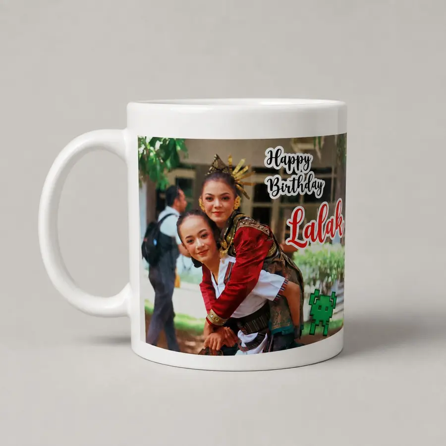 Mug standar custom dengan cetakan foto